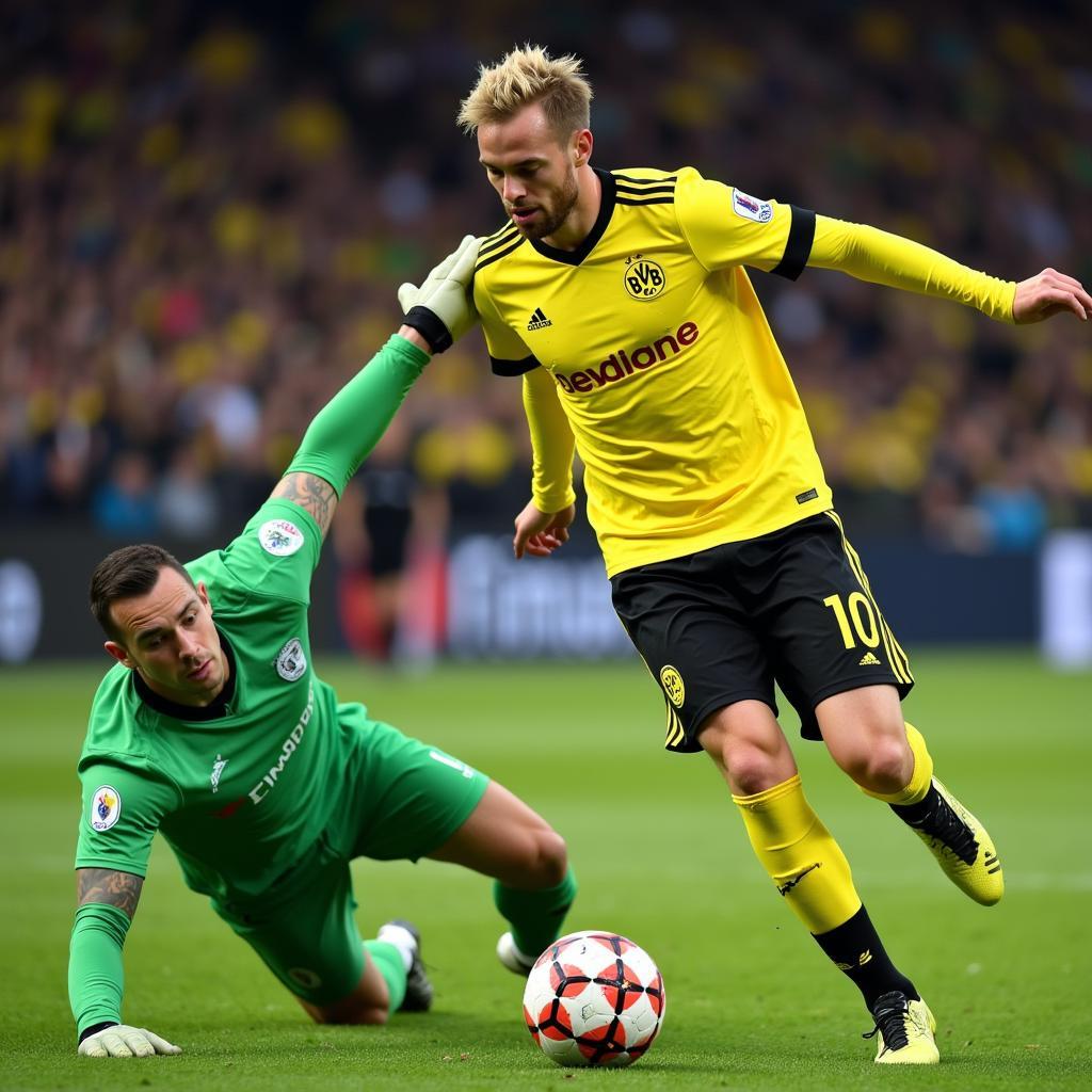 Haaland scores a goal for Borussia Dortmund