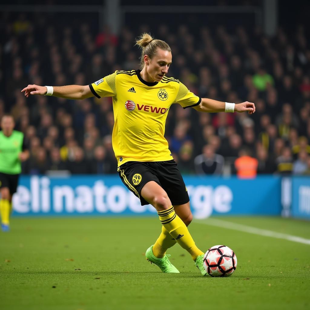 Haaland scores a goal for Borussia Dortmund