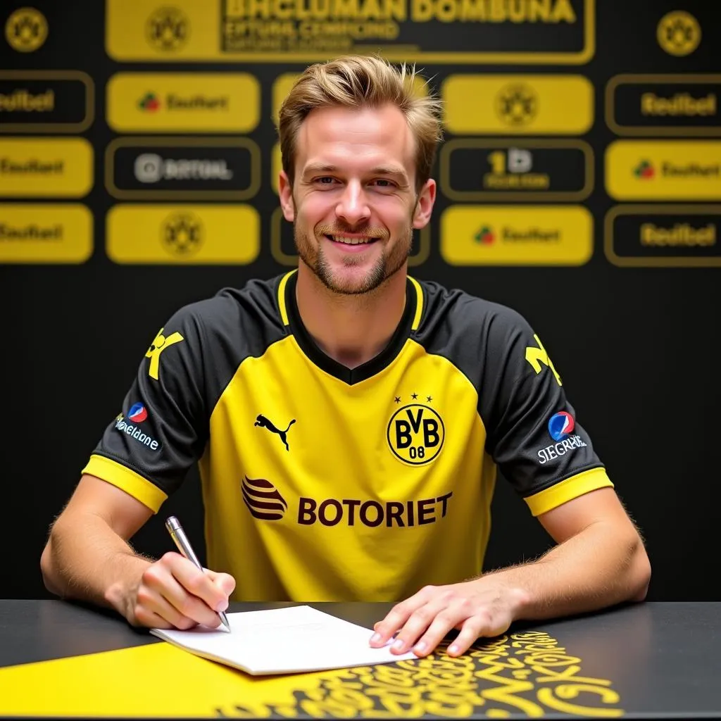 Haaland Signing his Dortmund Contract