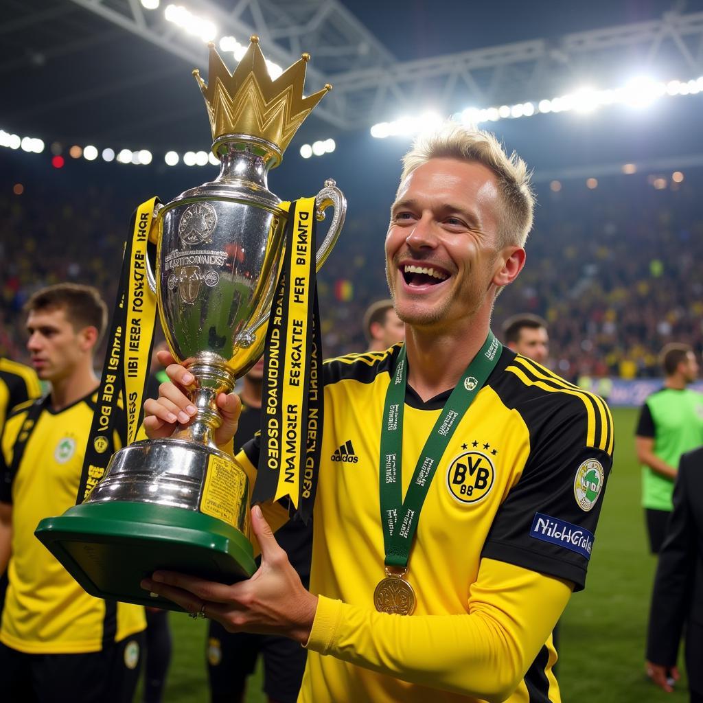 Haaland Lifting the DFB-Pokal