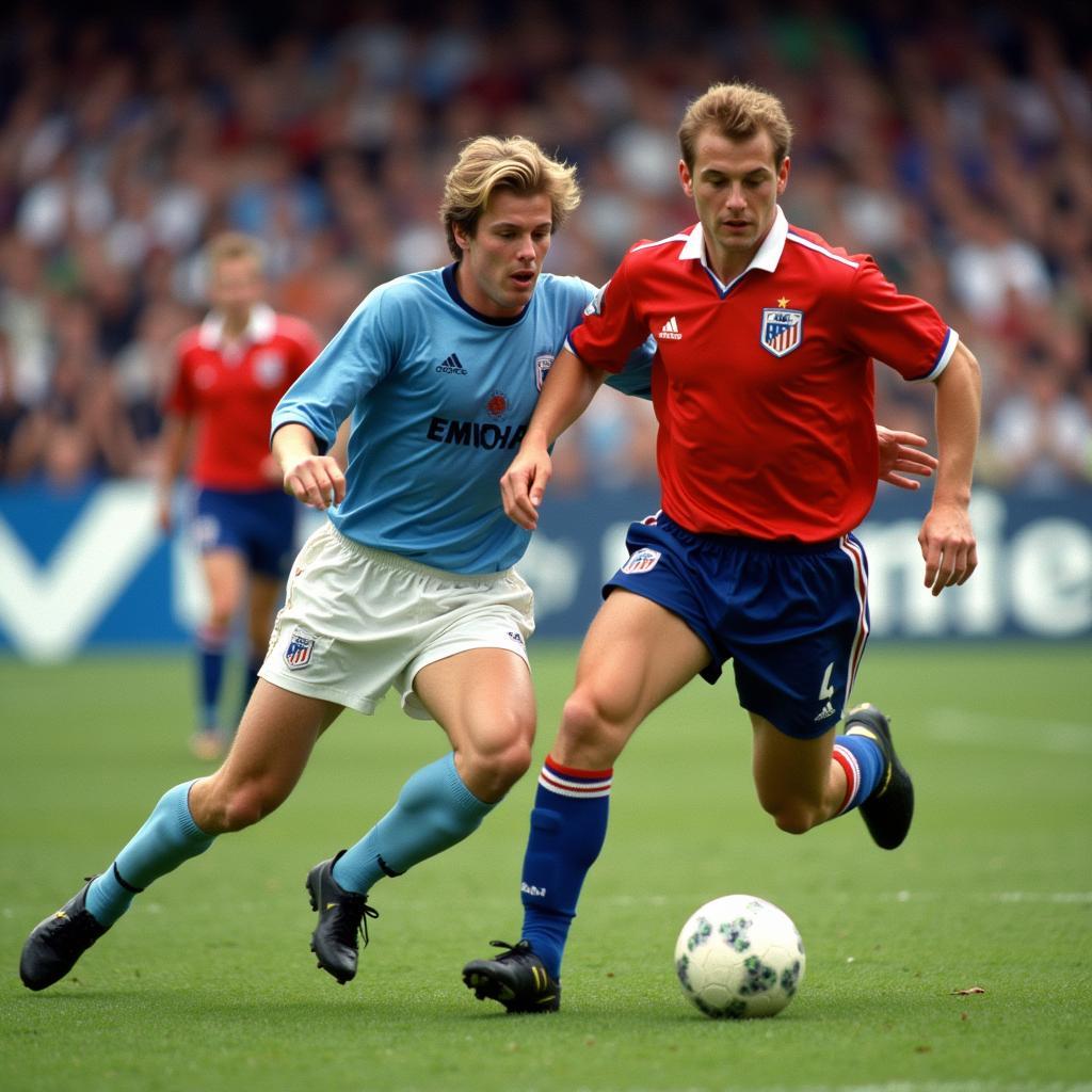 Erling Haaland Dribbling Past a Defender