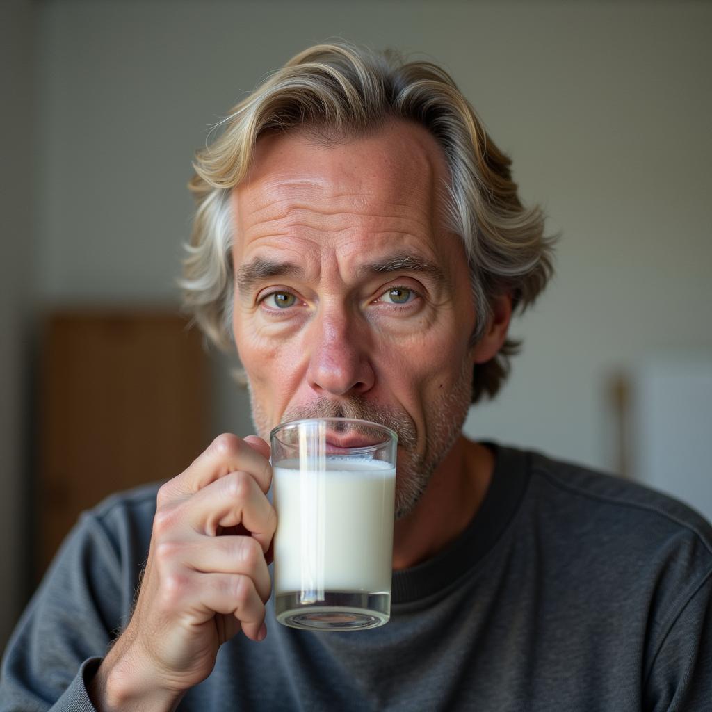 Erling Haaland hydrating with milk