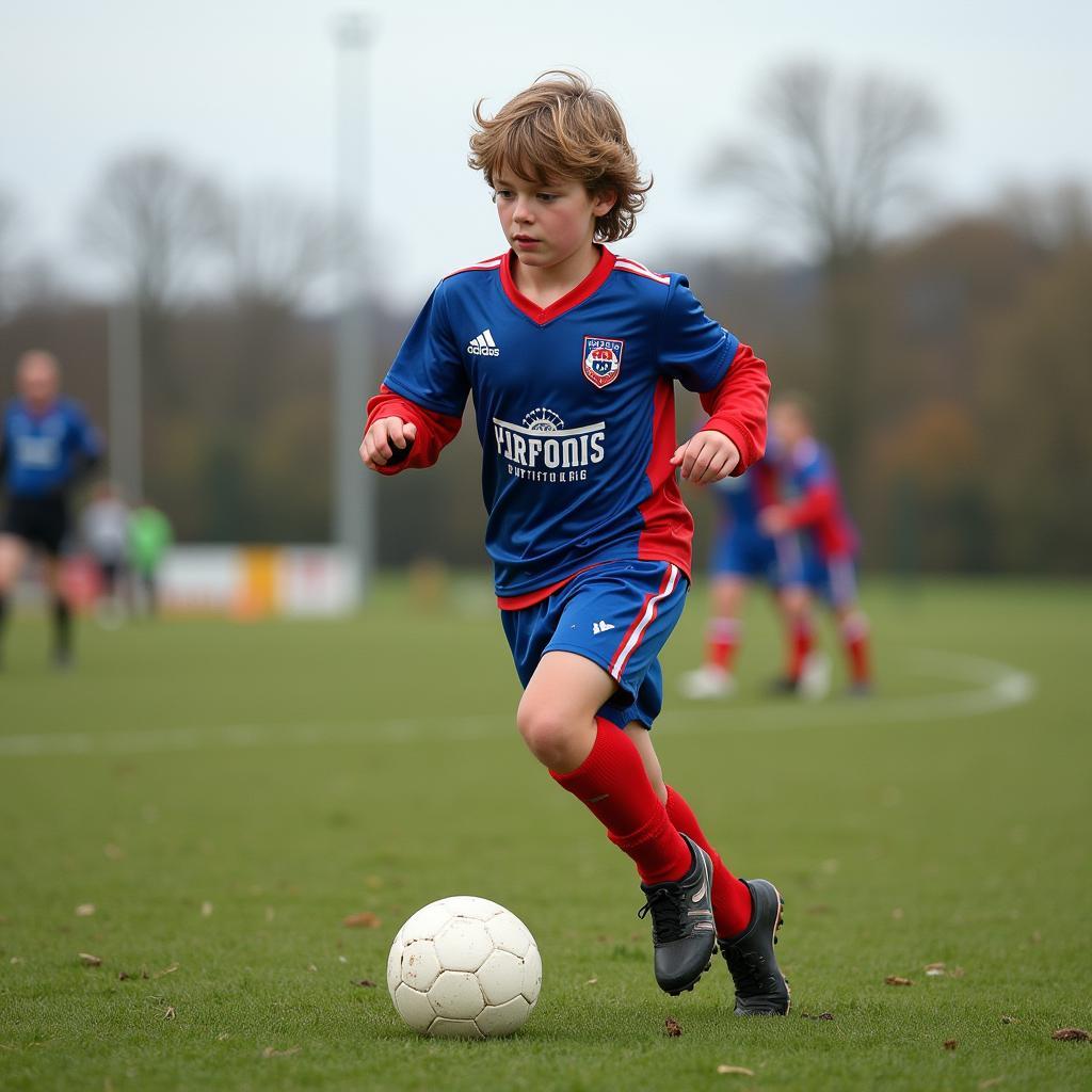 Erling Haaland playing youth football