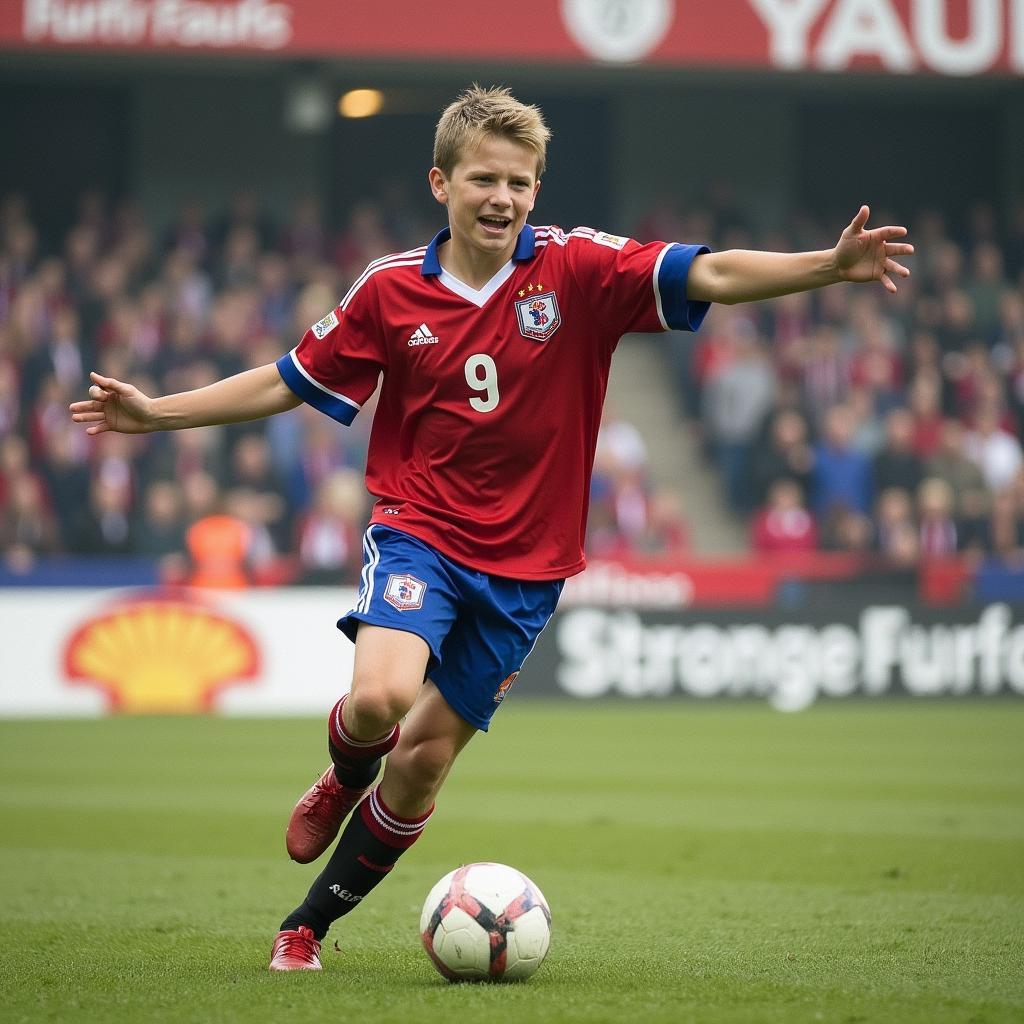 Erling Haaland in his youth team days