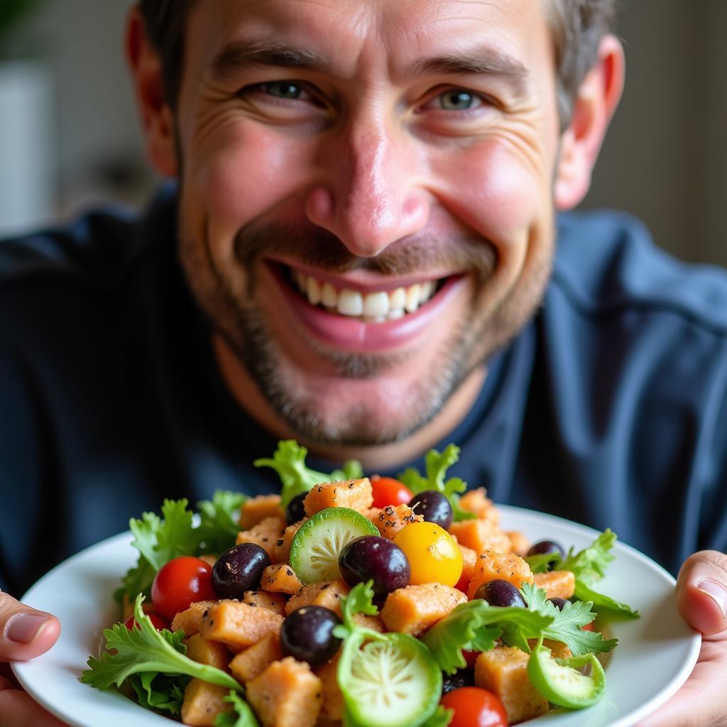 Erling Haaland enjoys a healthy meal