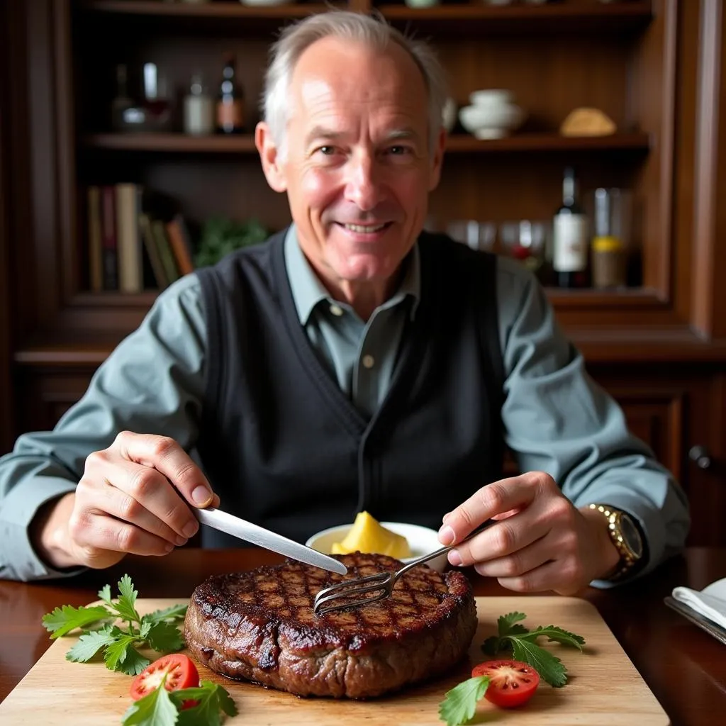 Erling Haaland Enjoying a Steak Dinner