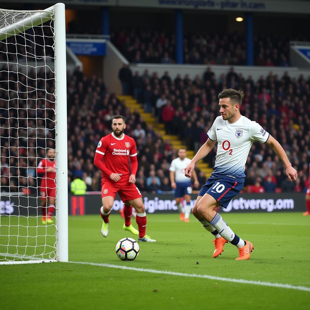 Haaland scoring a goal during an FA Cup match.