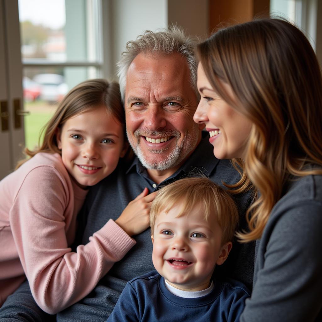 Erling Haaland celebrating with his family