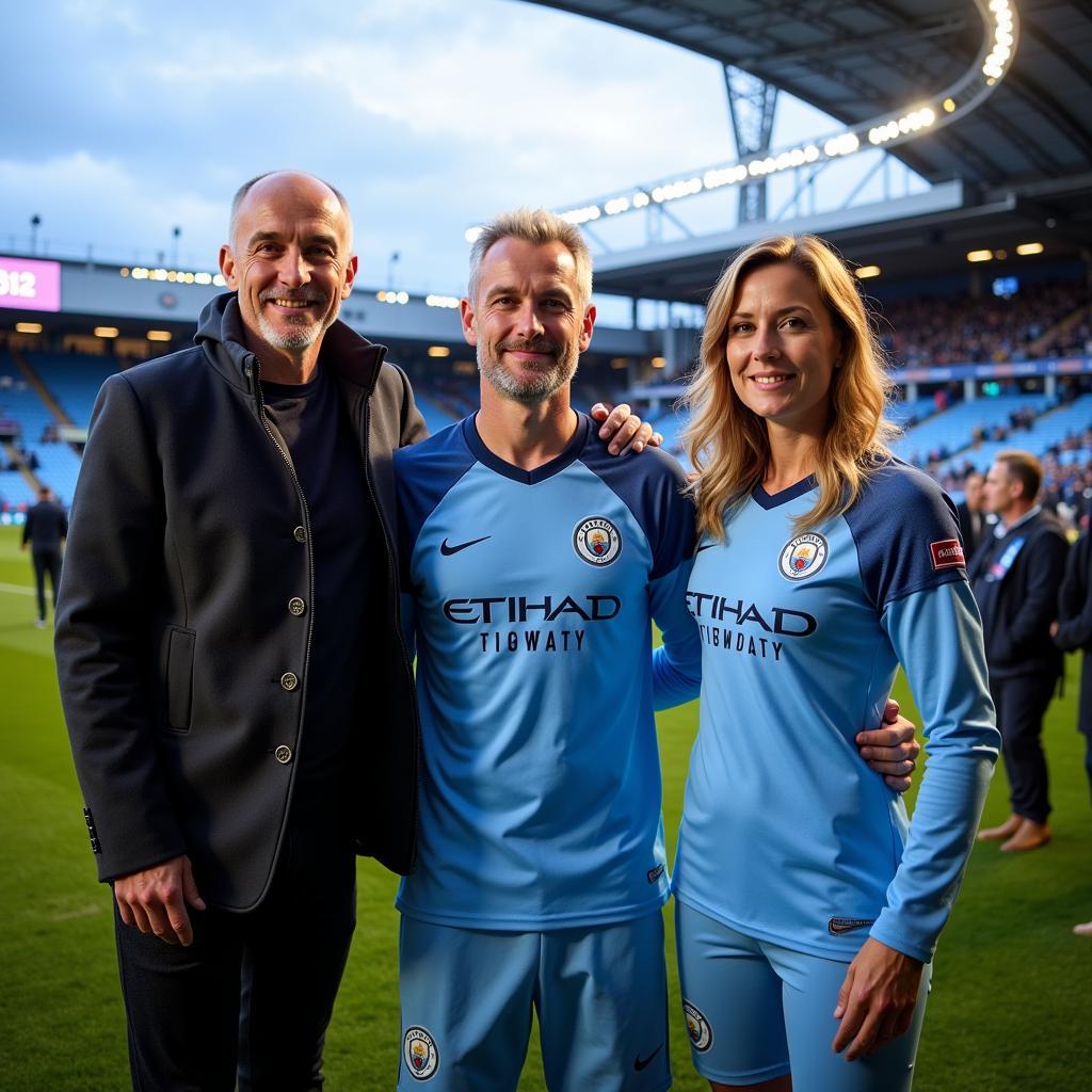 Haaland family at Etihad Stadium