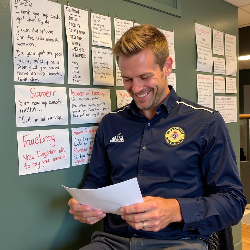 Erling Haaland reading fan messages