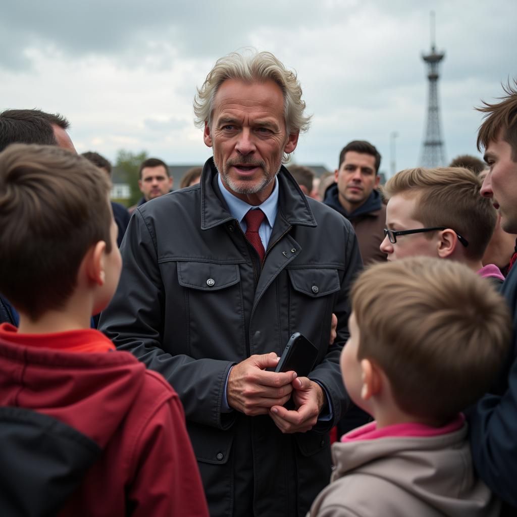 Erling Haaland interacting with fans