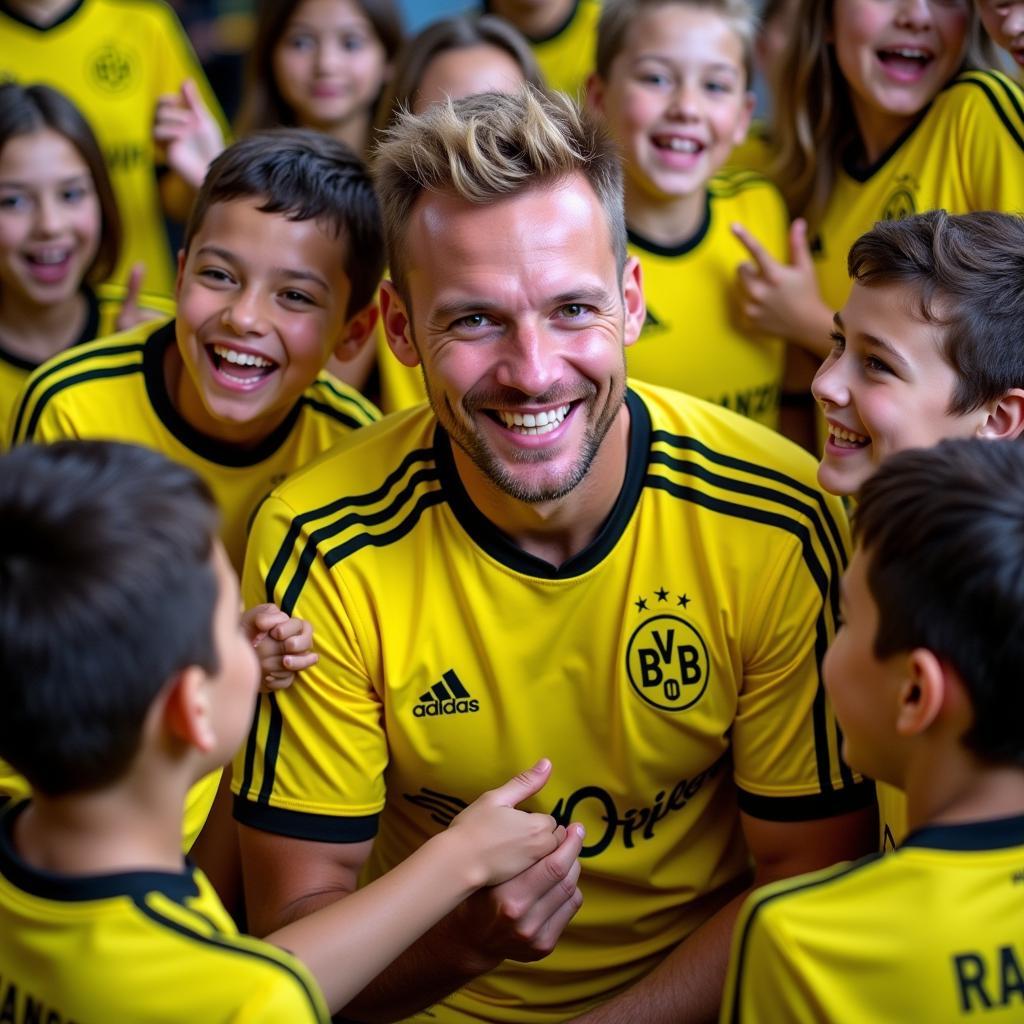 Erling Haaland Posing with Fans