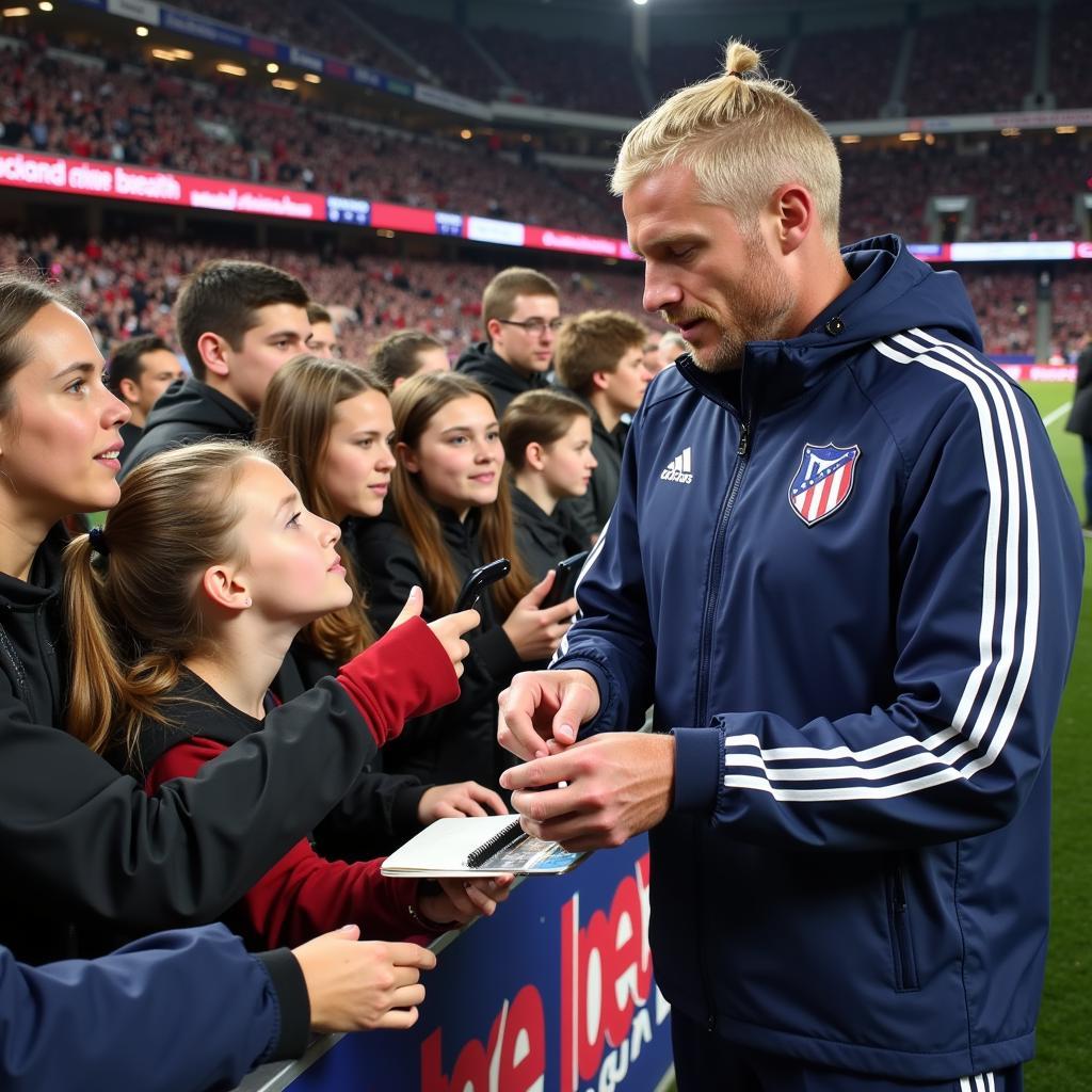 Haaland interacts with young fans