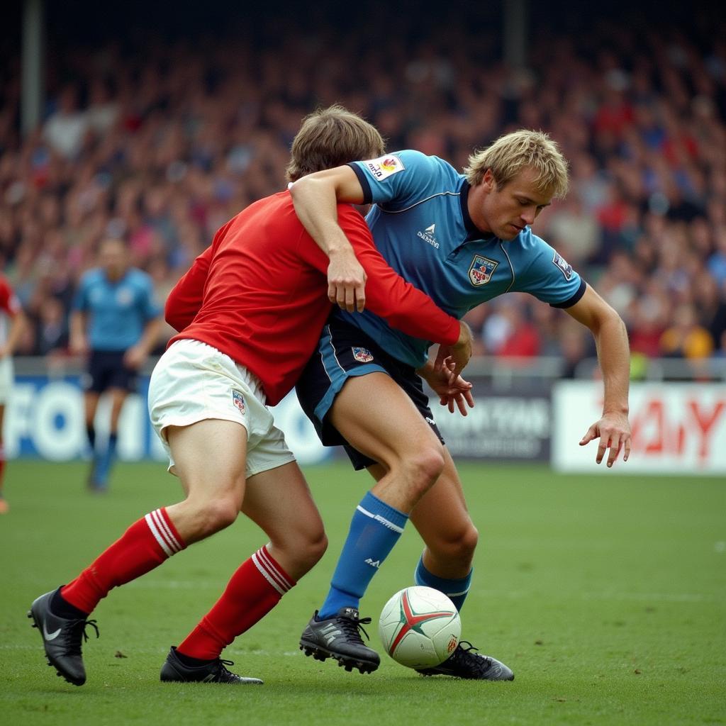 The moment of impact between Roy Keane and Alf-Inge Haaland