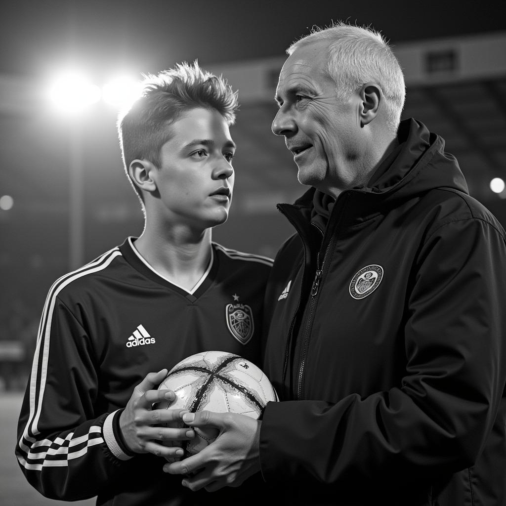 Erling Haaland and his father at Elland Road