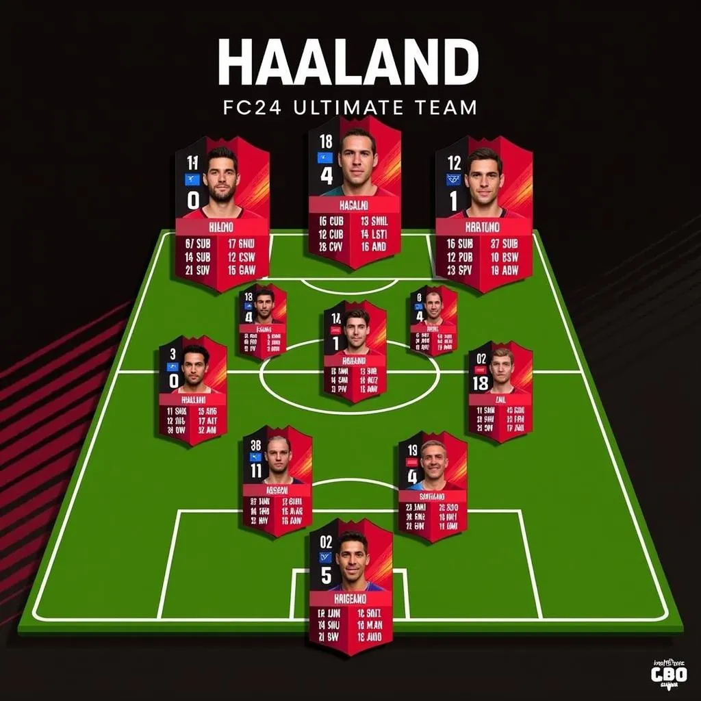 Haaland leading the line in an FC24 Ultimate Team squad