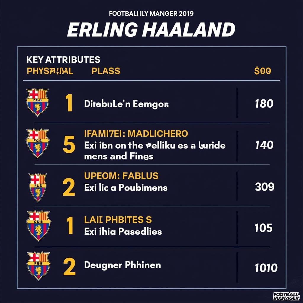 Erling Haaland FM19 Attributes