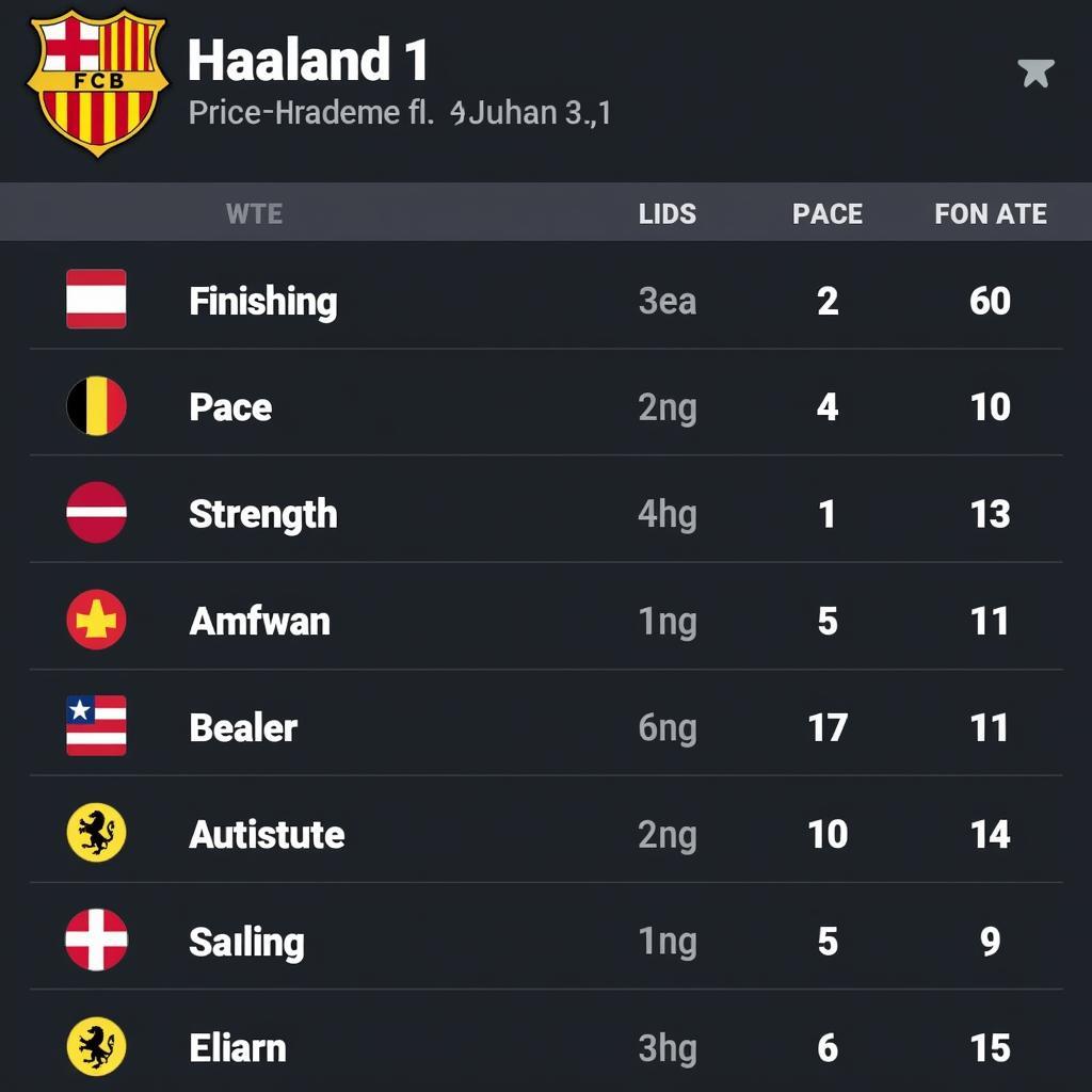 Erling Haaland Key Attributes in FM2020