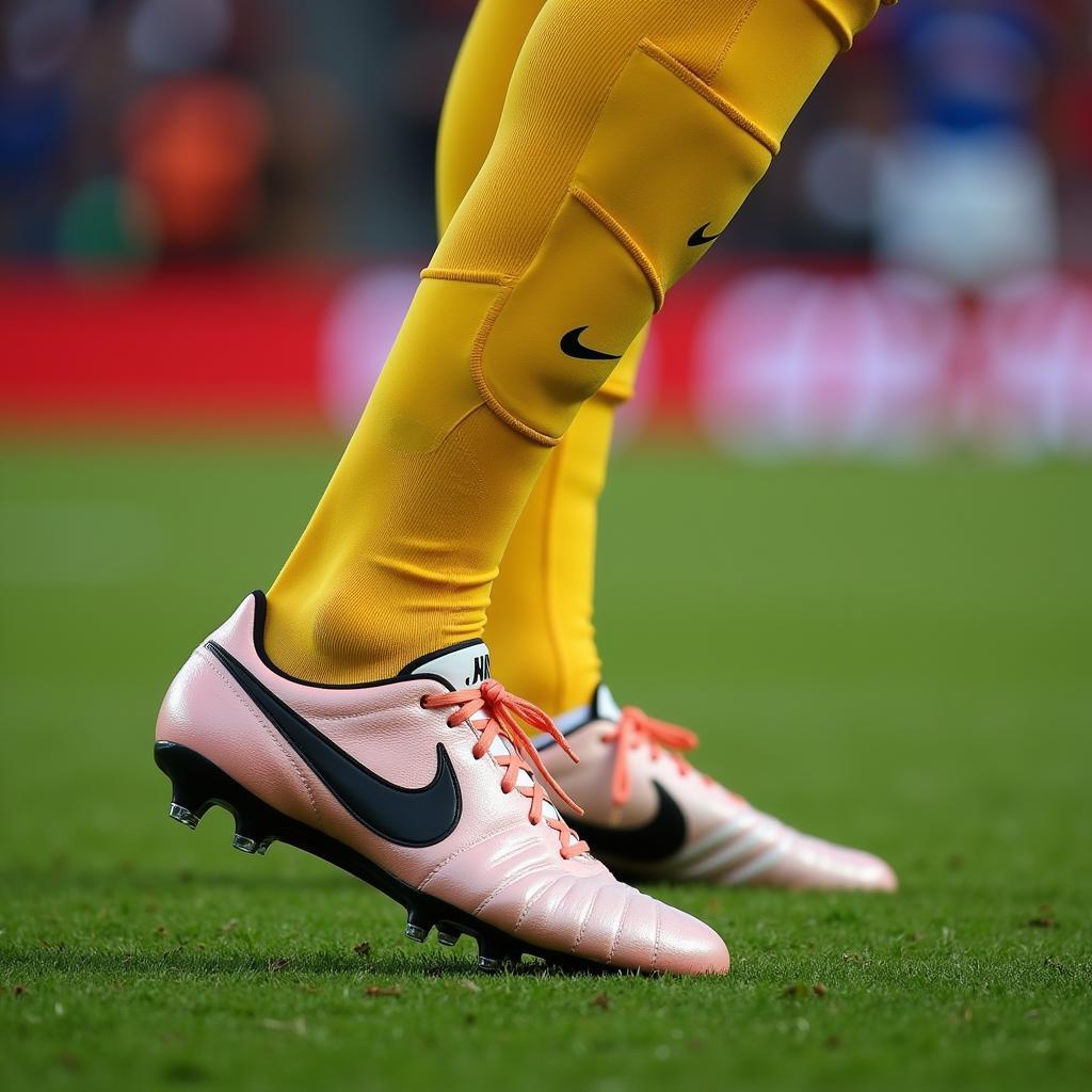 Close-up of Erling Haaland's Football Boots