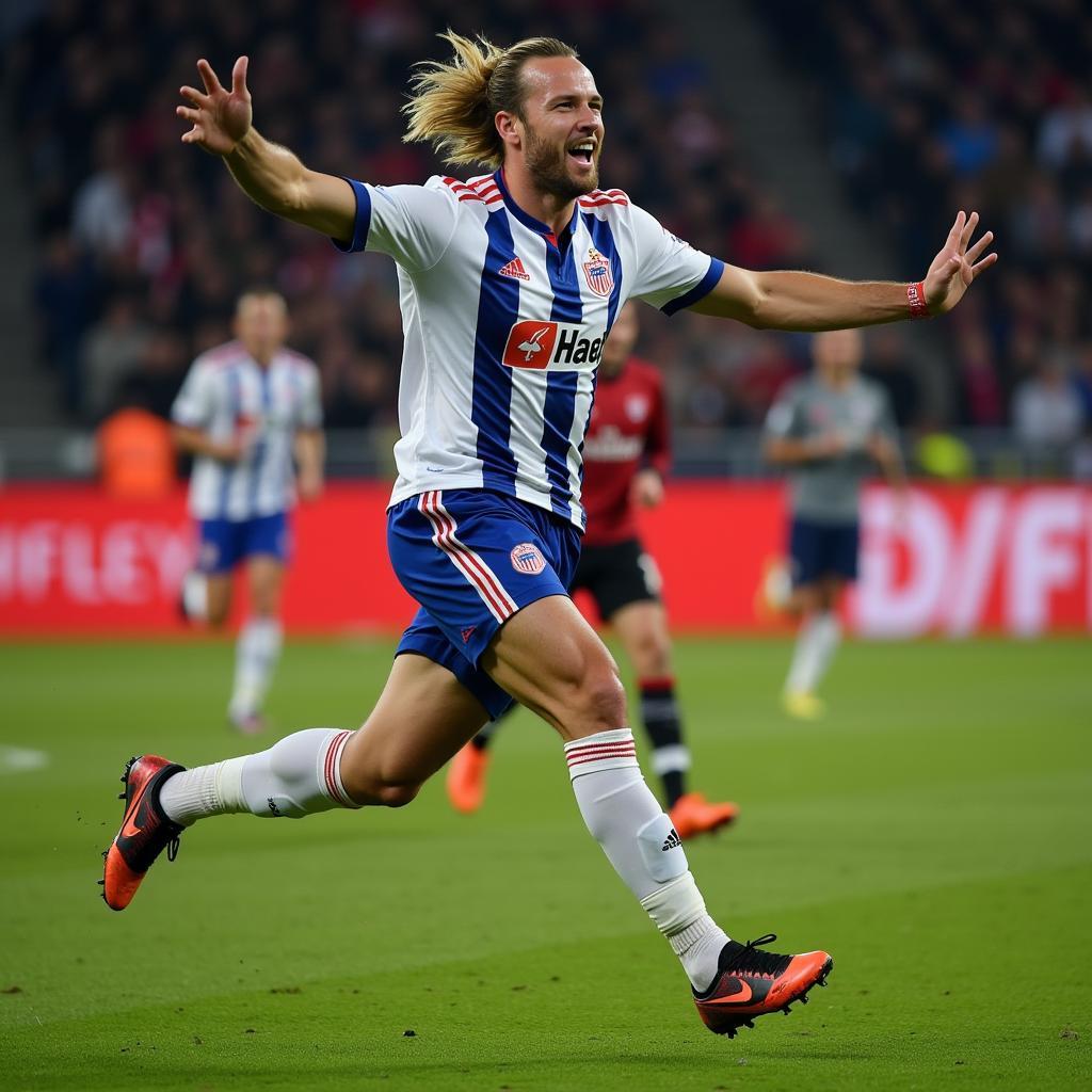 Erling Haaland celebrating a goal