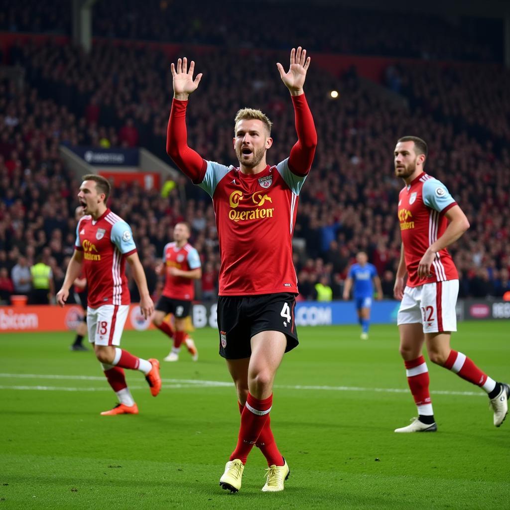 Haaland celebrates a goal against Bournemouth