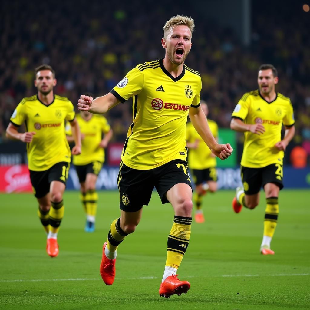 Erling Haaland goal celebration for Borussia Dortmund