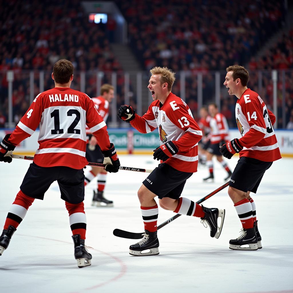 Erling Haaland celebrates a goal