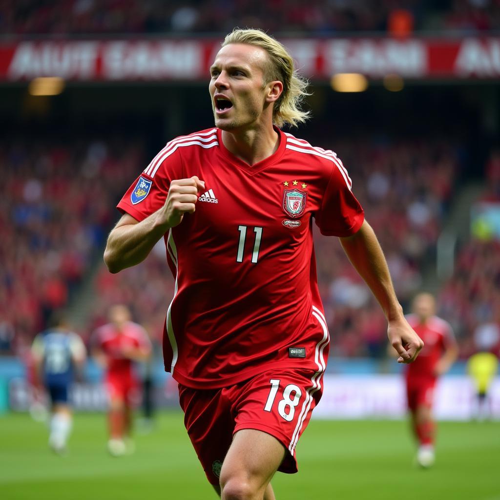 Erling Haaland celebrates a goal