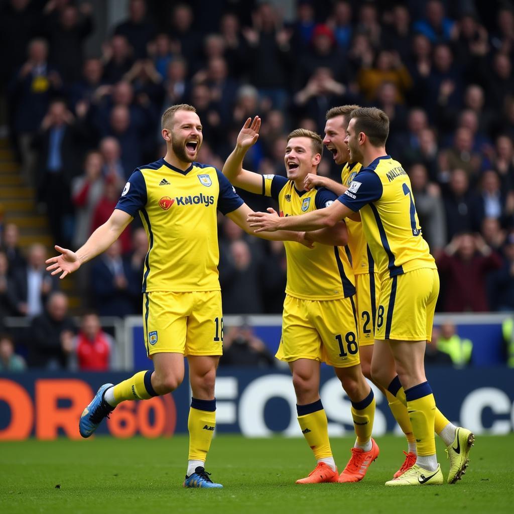 Haaland celebrates after scoring a stunning goal against Burnley.