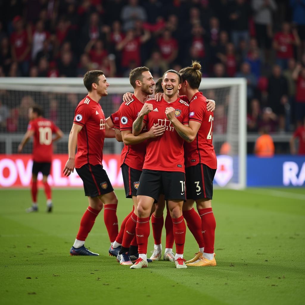 Haaland celebrates a goal with Grealish