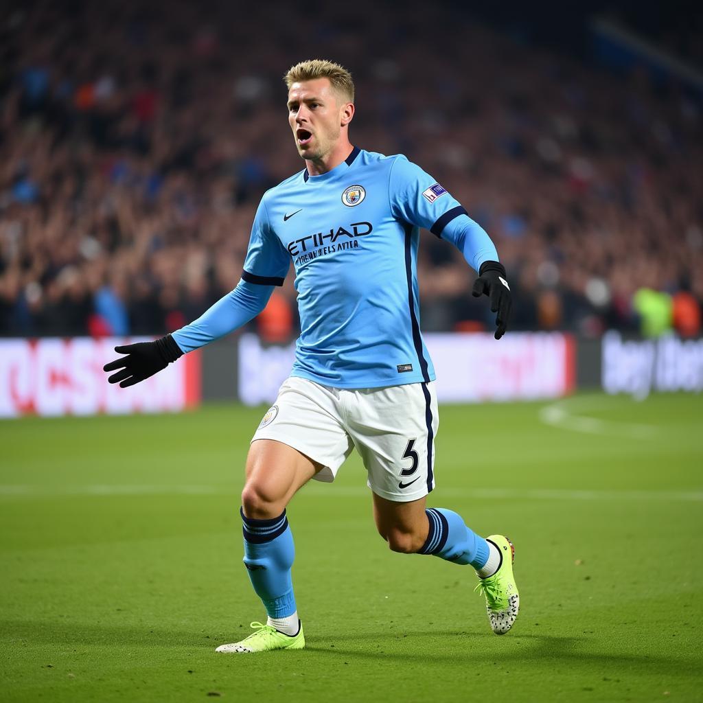 Erling Haaland's signature goal celebration at Manchester City.