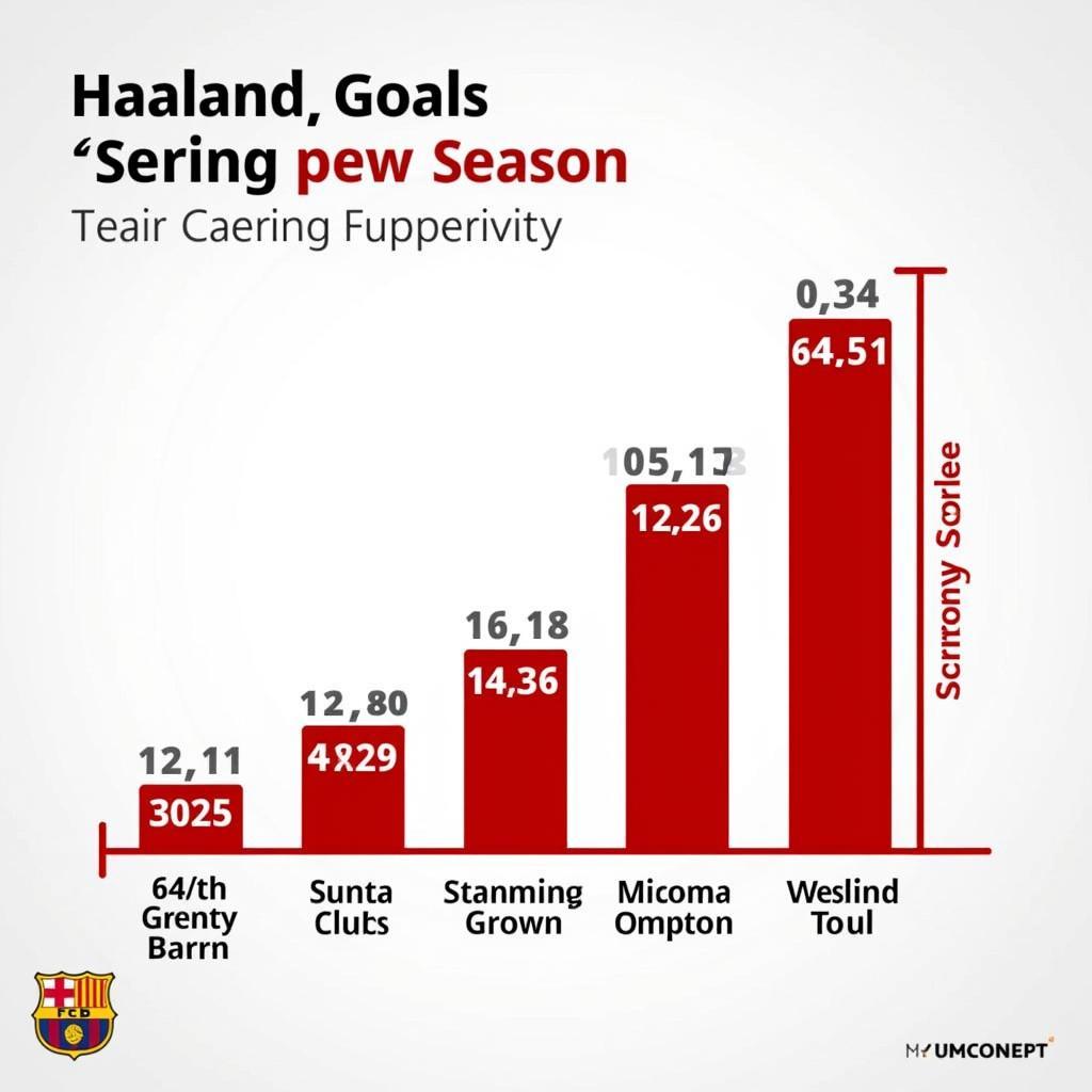 Graph depicting Erling Haaland's goal-scoring record