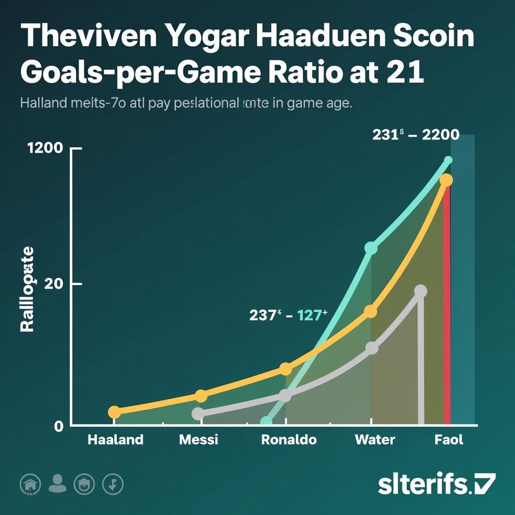 Haaland's goal-per-game ratio at 21