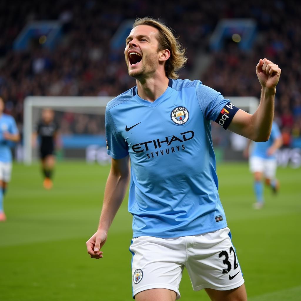 Haaland celebrates a goal in the Champions League group stage