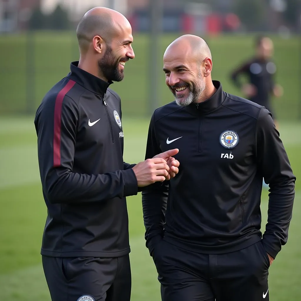 Haaland training with Guardiola