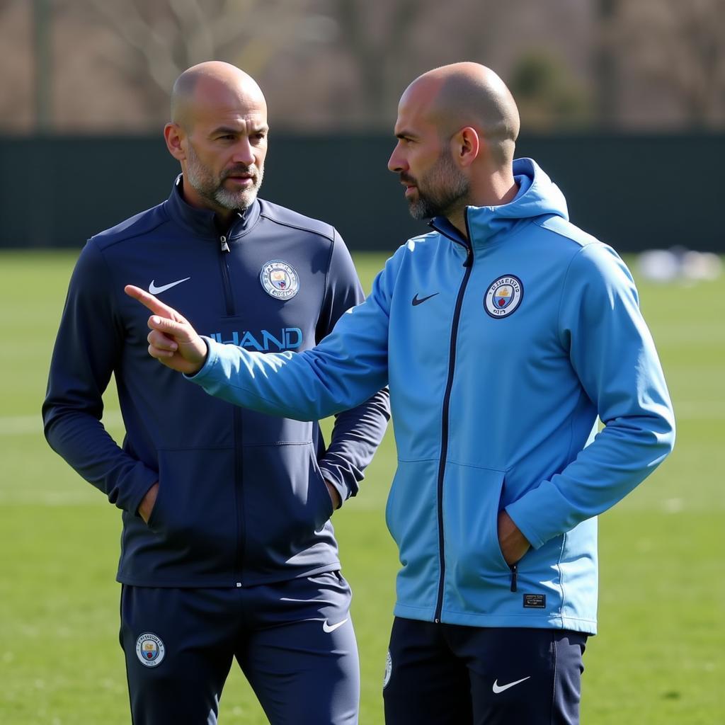 Haaland training with Guardiola