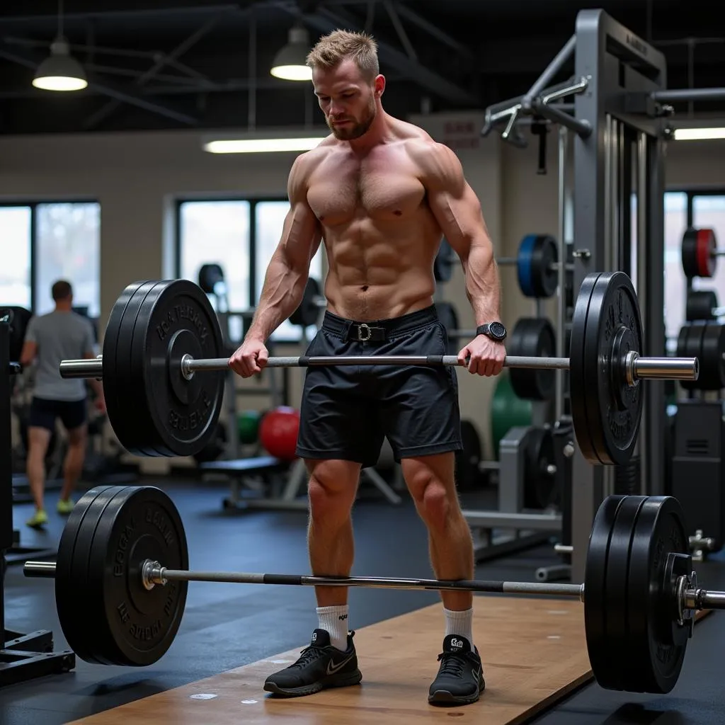 Haaland performing weight training