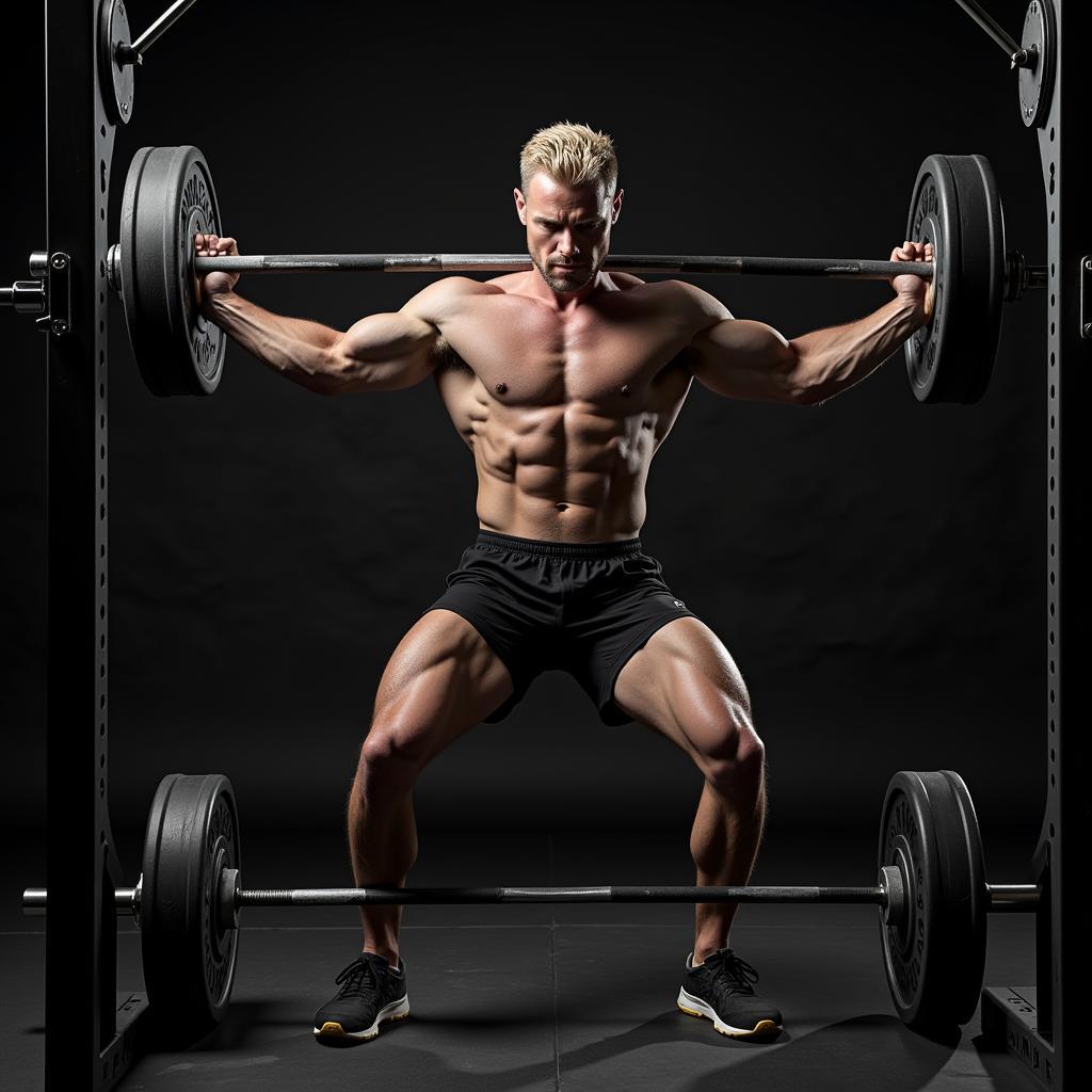 Erling Haaland lifting weights in the gym