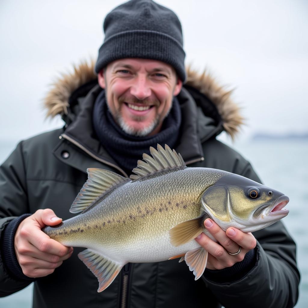 Erling Haaland with a Large Cod