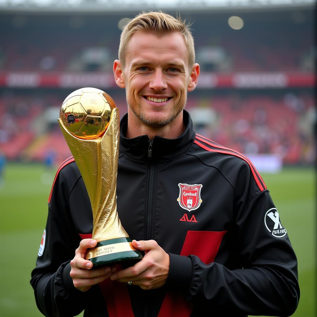 Haaland Holding a Golden Boot