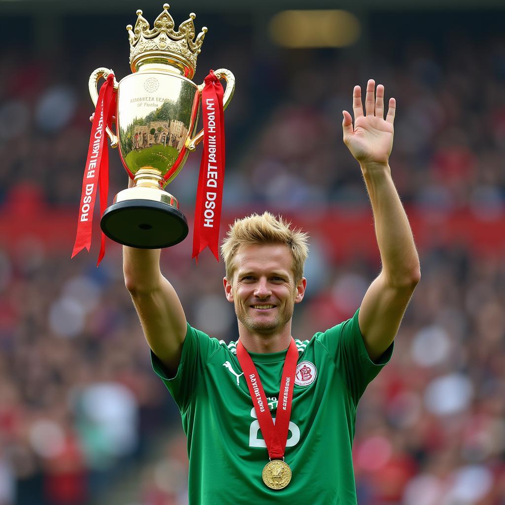 Erling Haaland holding the Premier League Golden Boot