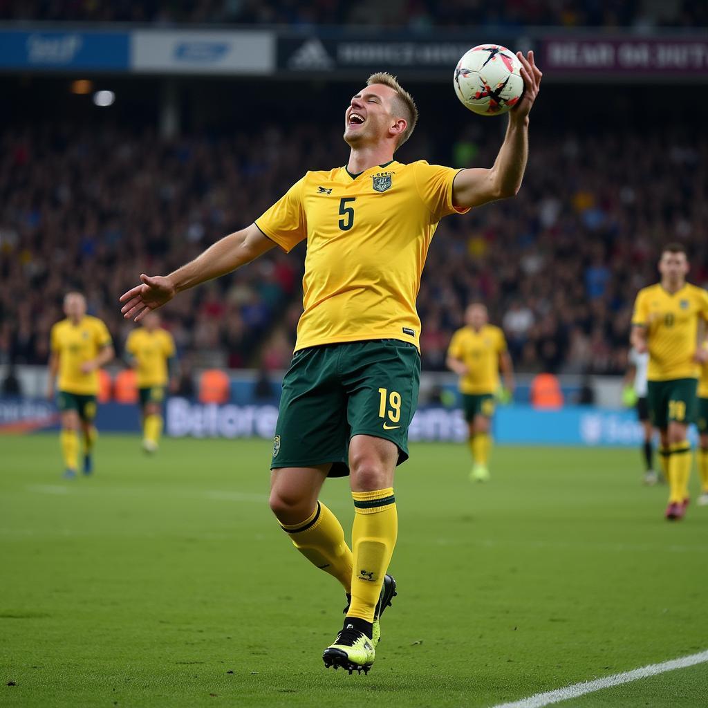 Haaland holding match ball