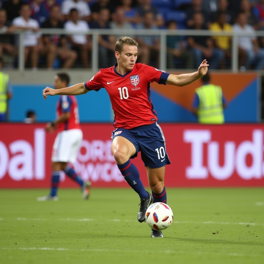 Haaland scores a goal against Honduras in the U20 World Cup