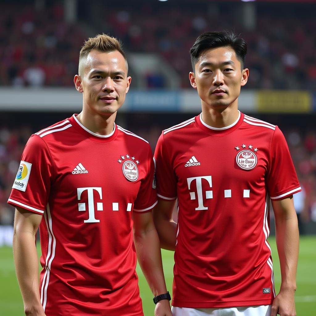 Haaland and Hwang Hee-chan in RB Leipzig Jerseys