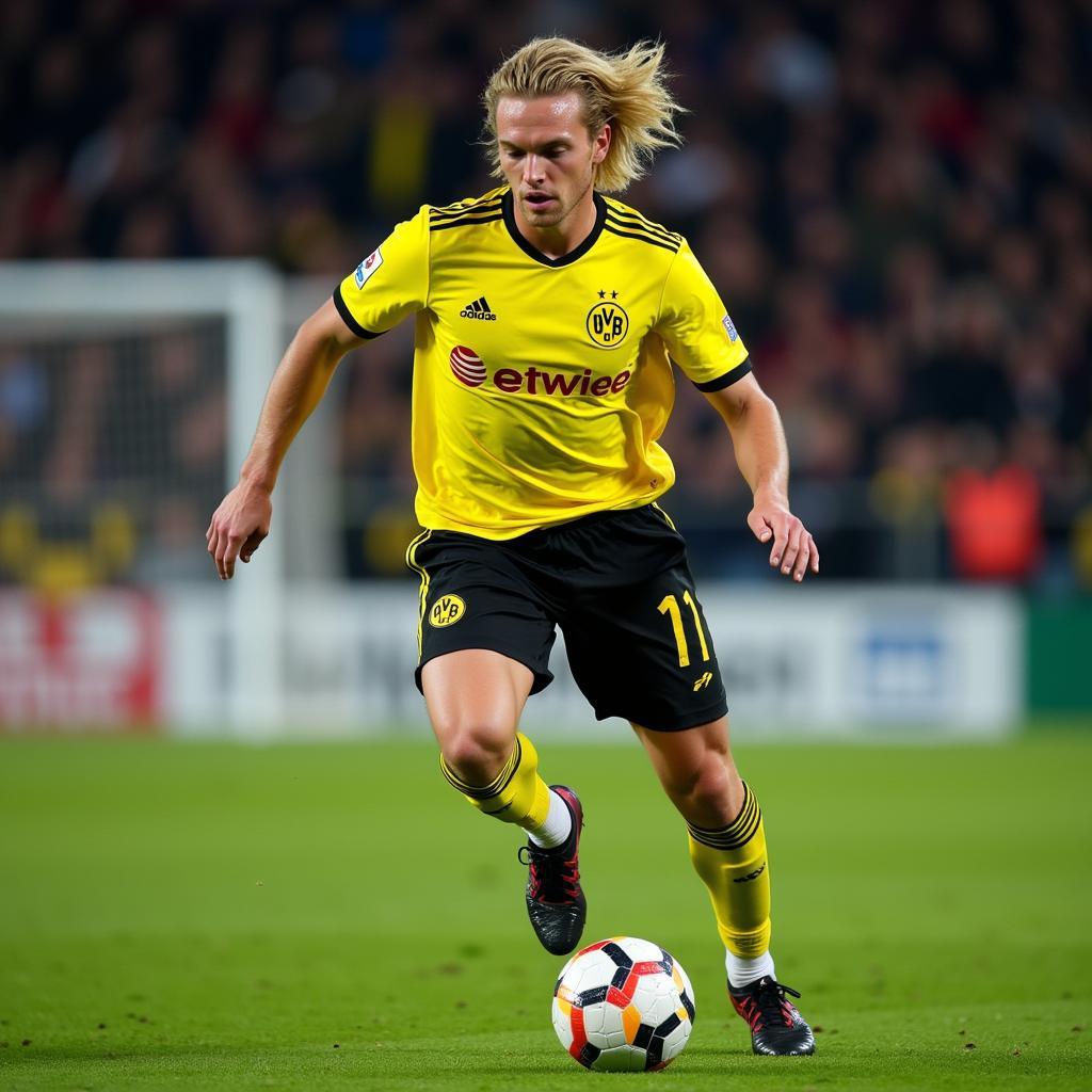 Erling Haaland in action for Borussia Dortmund