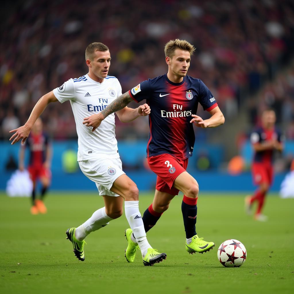 Erling Haaland in action during a Champions League match