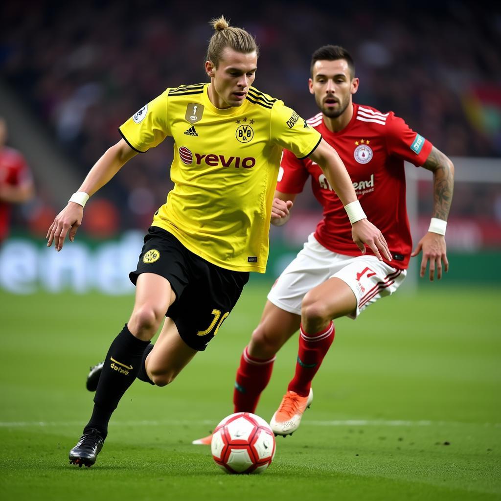 Haaland in action for Borussia Dortmund