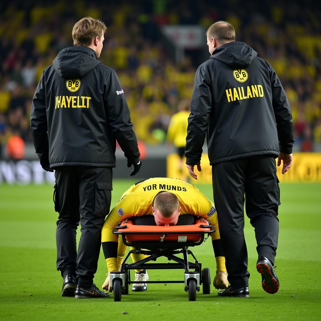 Erling Haaland injured at Borussia Dortmund