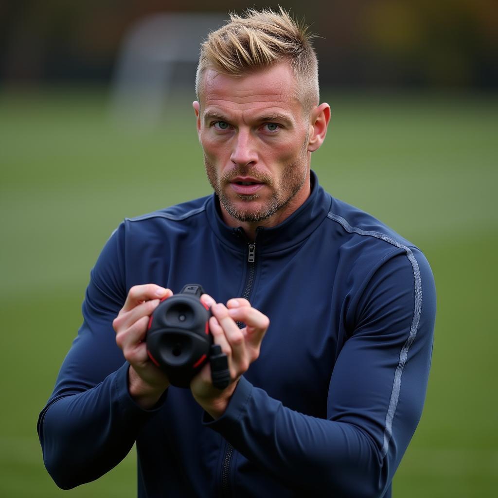 Erling Haaland during an intense training session