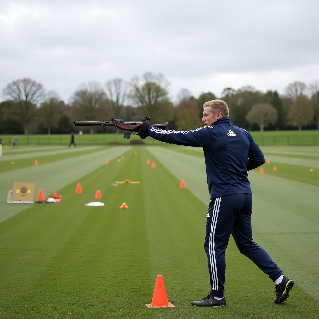 Haaland during an intense training session